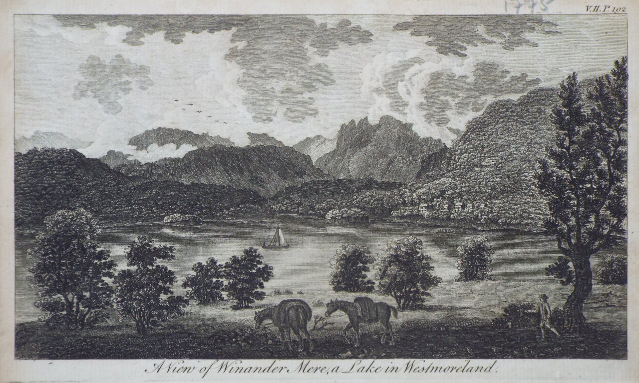 Print - A View of Winander Mere, a Lake in Westmoreland.